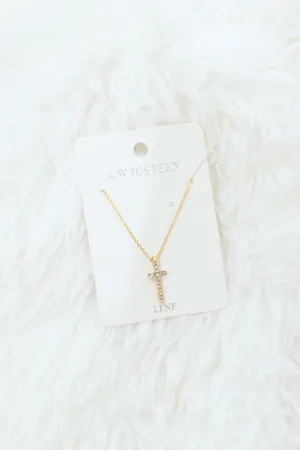 SMALL GOLD CROSS NECKLACE