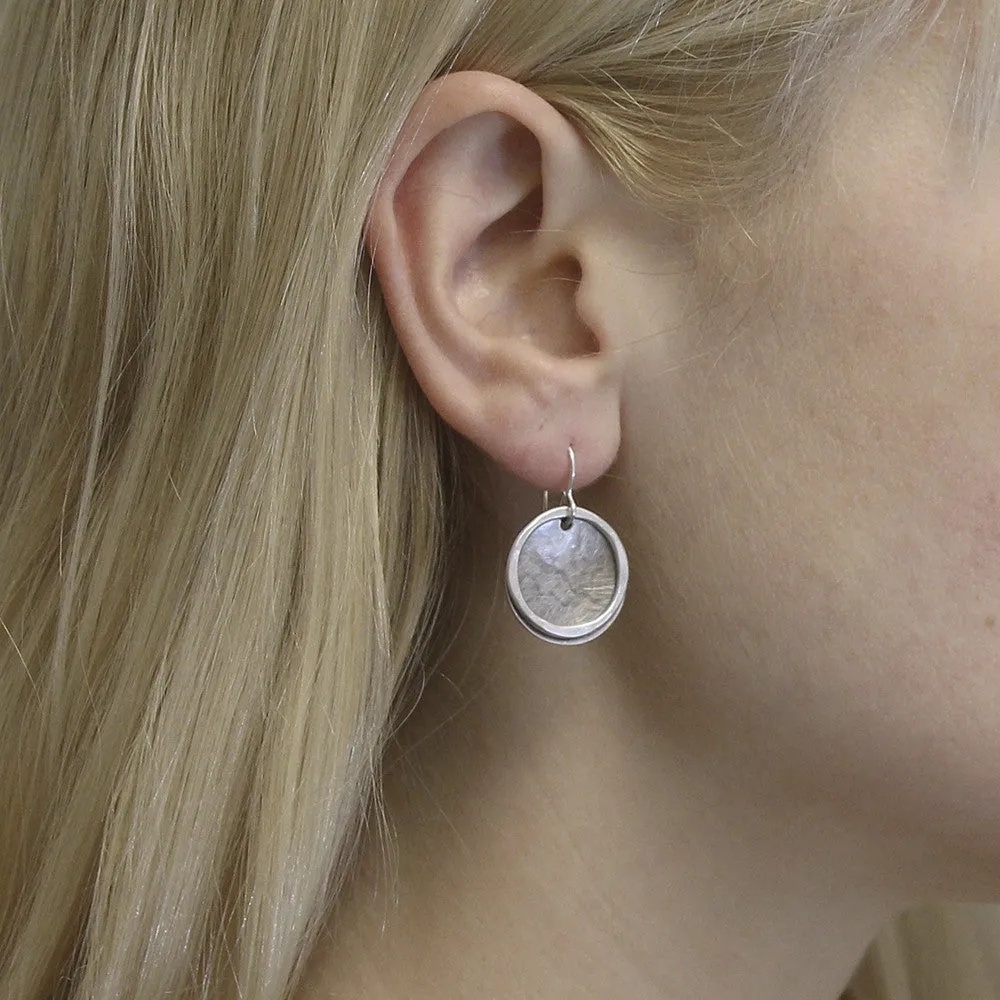 Small Layered Disc and Hammered Ring Earring
