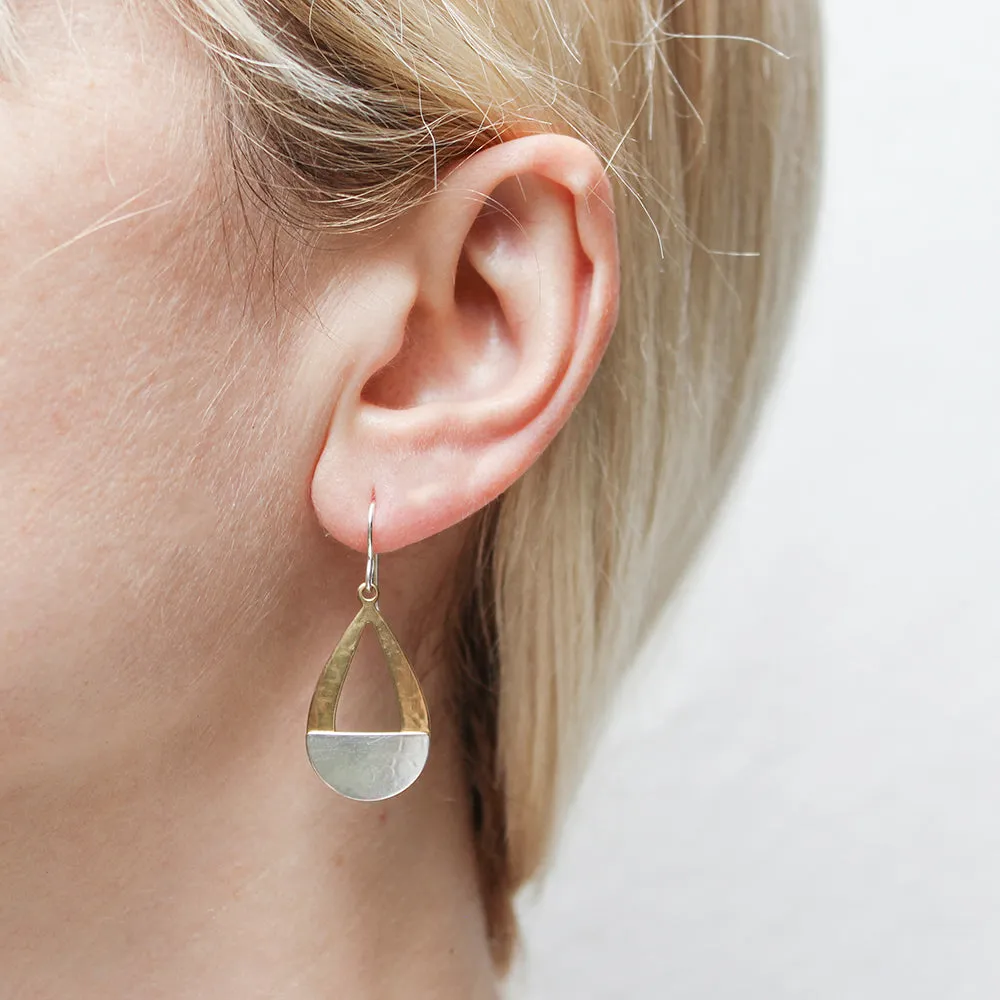 Small Semi Circle Teardrop Wire Earrings