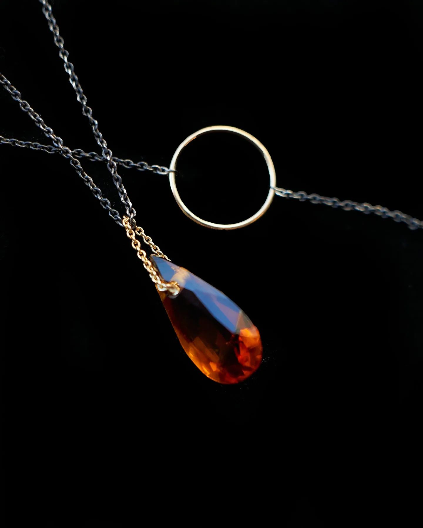 Small Tear Drop Citrine Manifest Long Chain Necklace