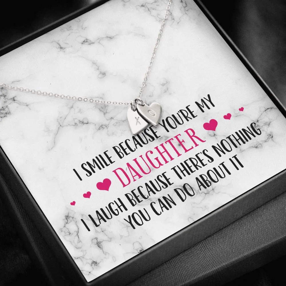 Smile Daughter Heart Charm Necklace