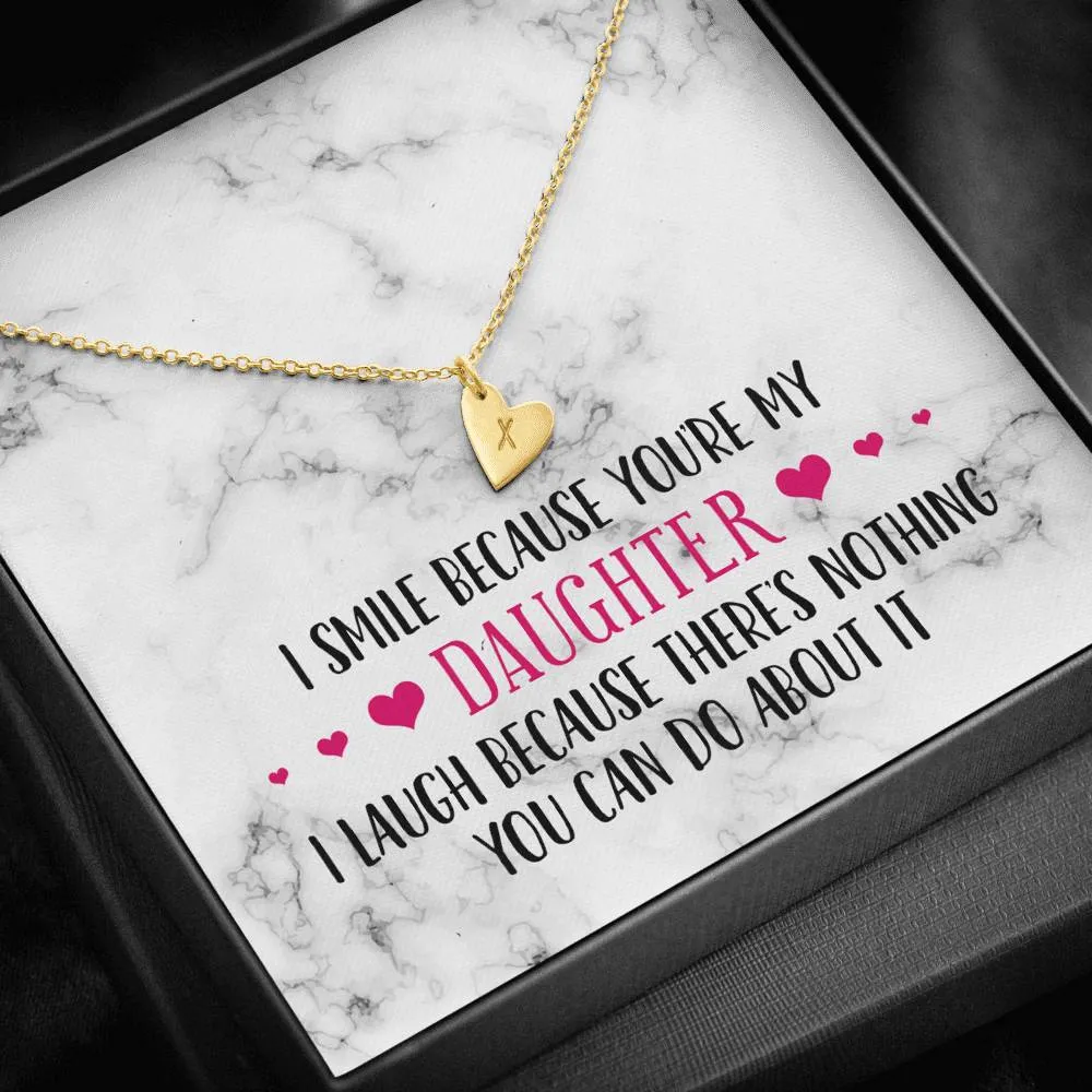 Smile Daughter Heart Charm Necklace