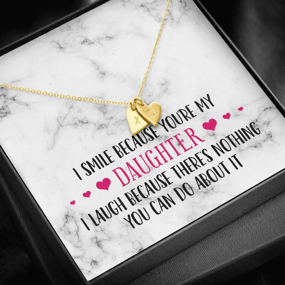 Smile Daughter Heart Charm Necklace