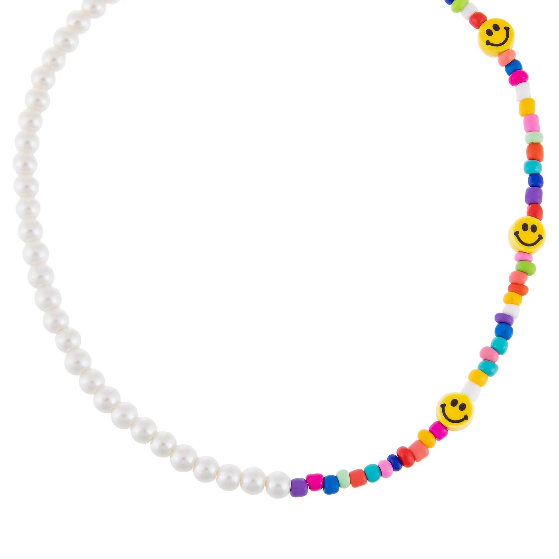 Smiley Face X Pearl Necklace