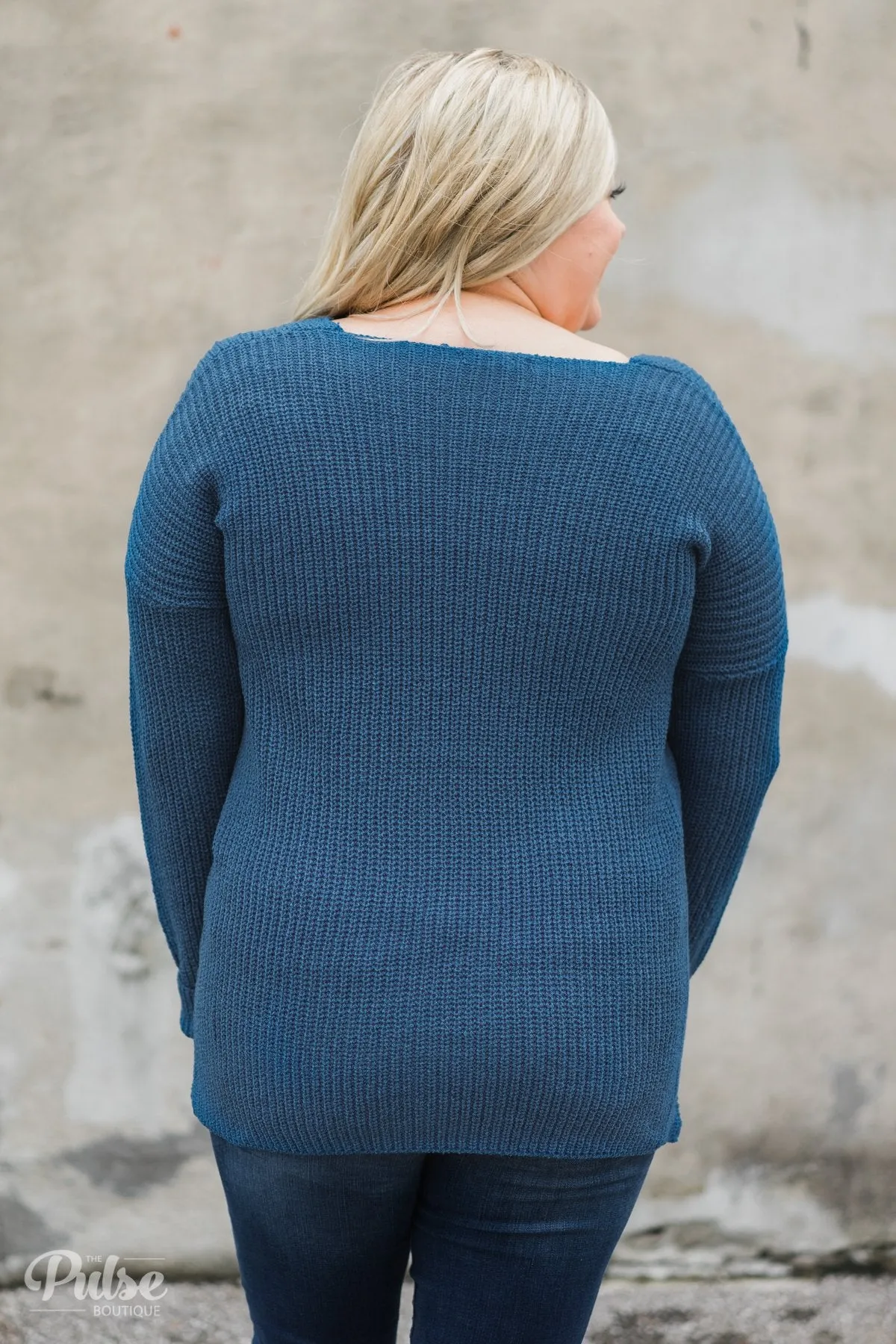 Snuggle Up Knitted Sweater- Enchanted Blue