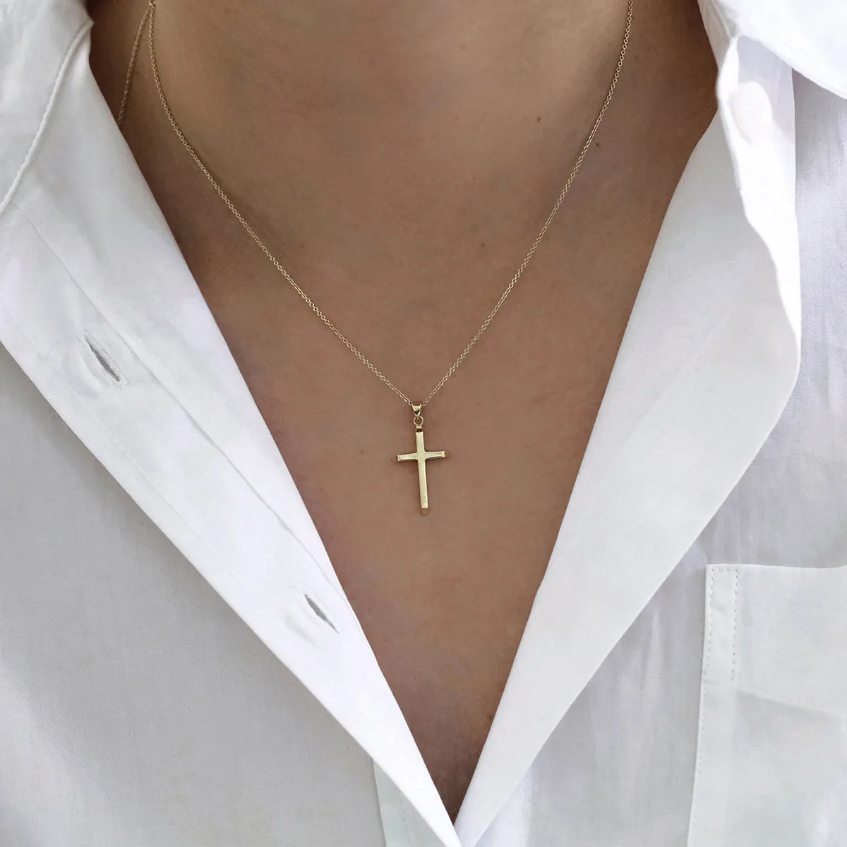 Soleil Collection Cross Pendant | 9K Solid Yellow Gold