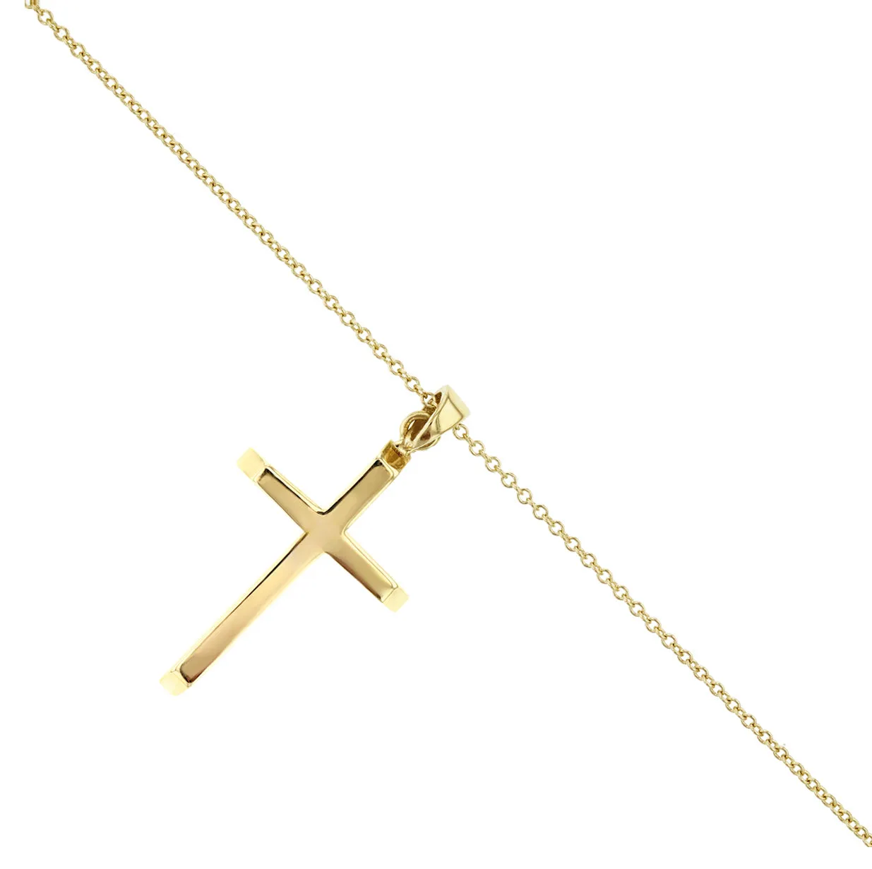Soleil Collection Cross Pendant | 9K Solid Yellow Gold