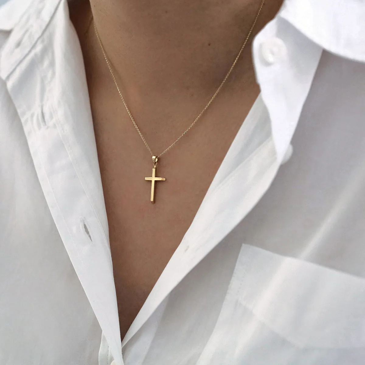 Soleil Collection Cross Pendant | 9K Solid Yellow Gold