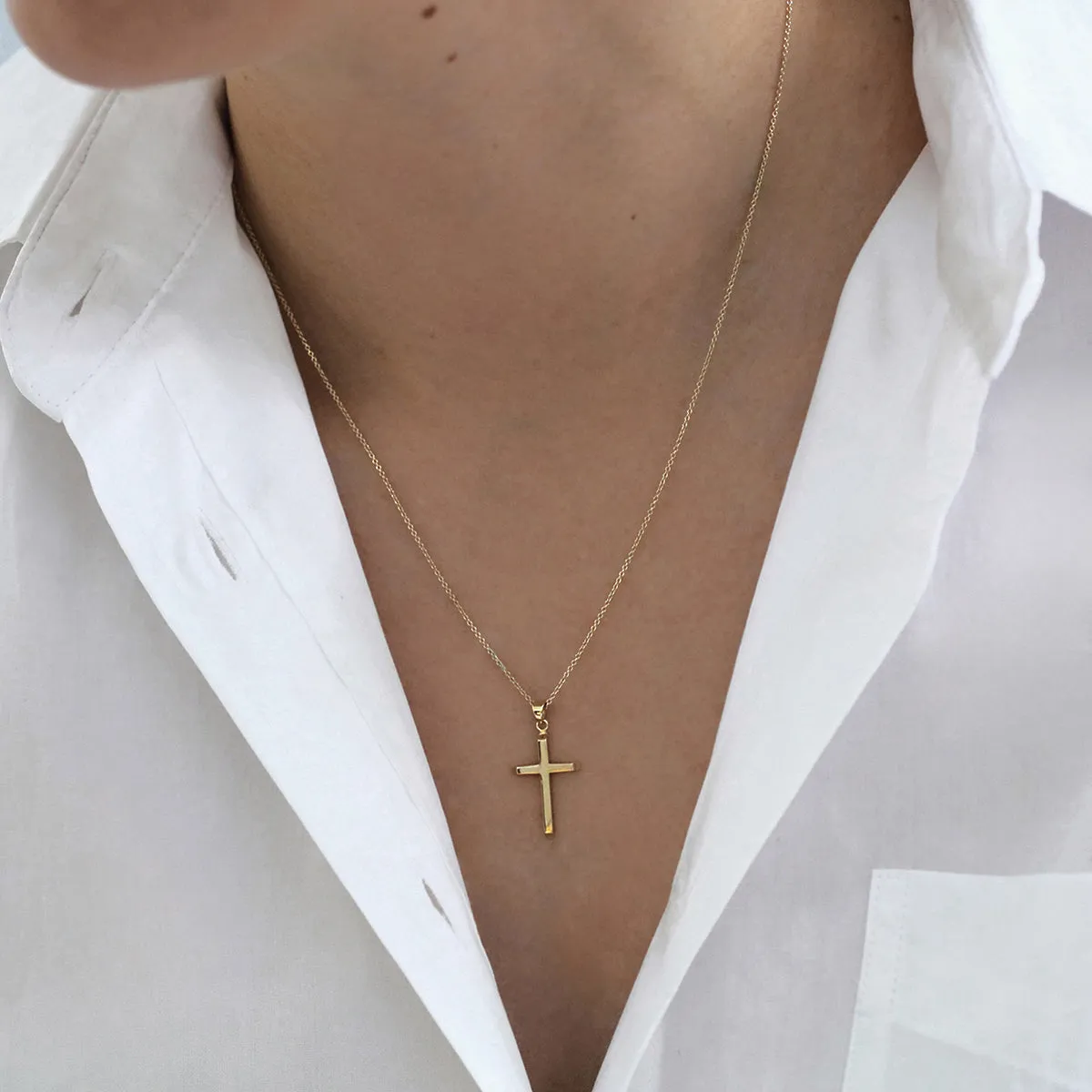Soleil Collection Cross Pendant | 9K Solid Yellow Gold