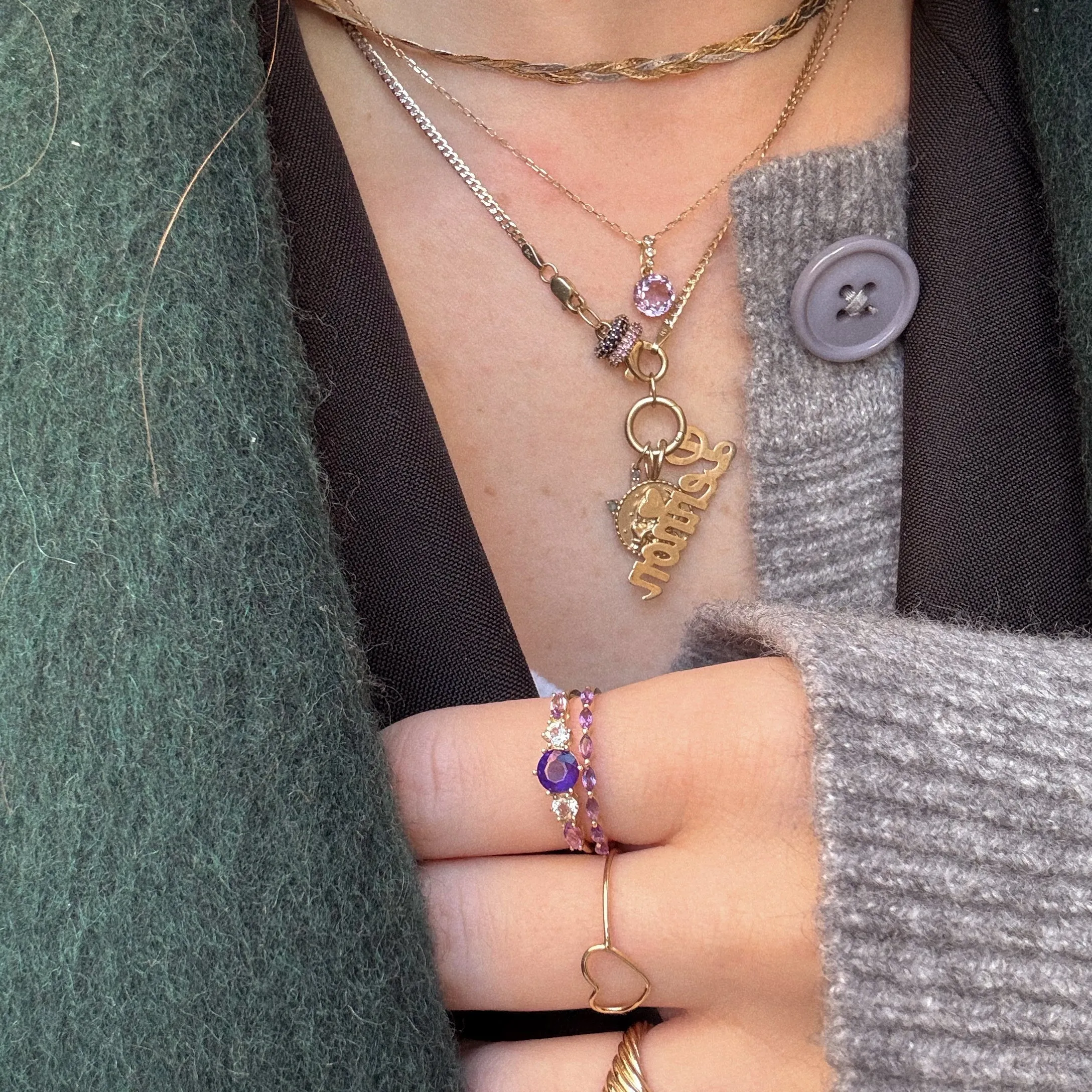 Solid Gold 2025 February Capsule Classic Amethyst Pendant Necklace