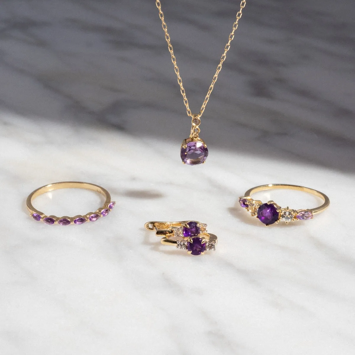Solid Gold 2025 February Capsule Classic Amethyst Pendant Necklace