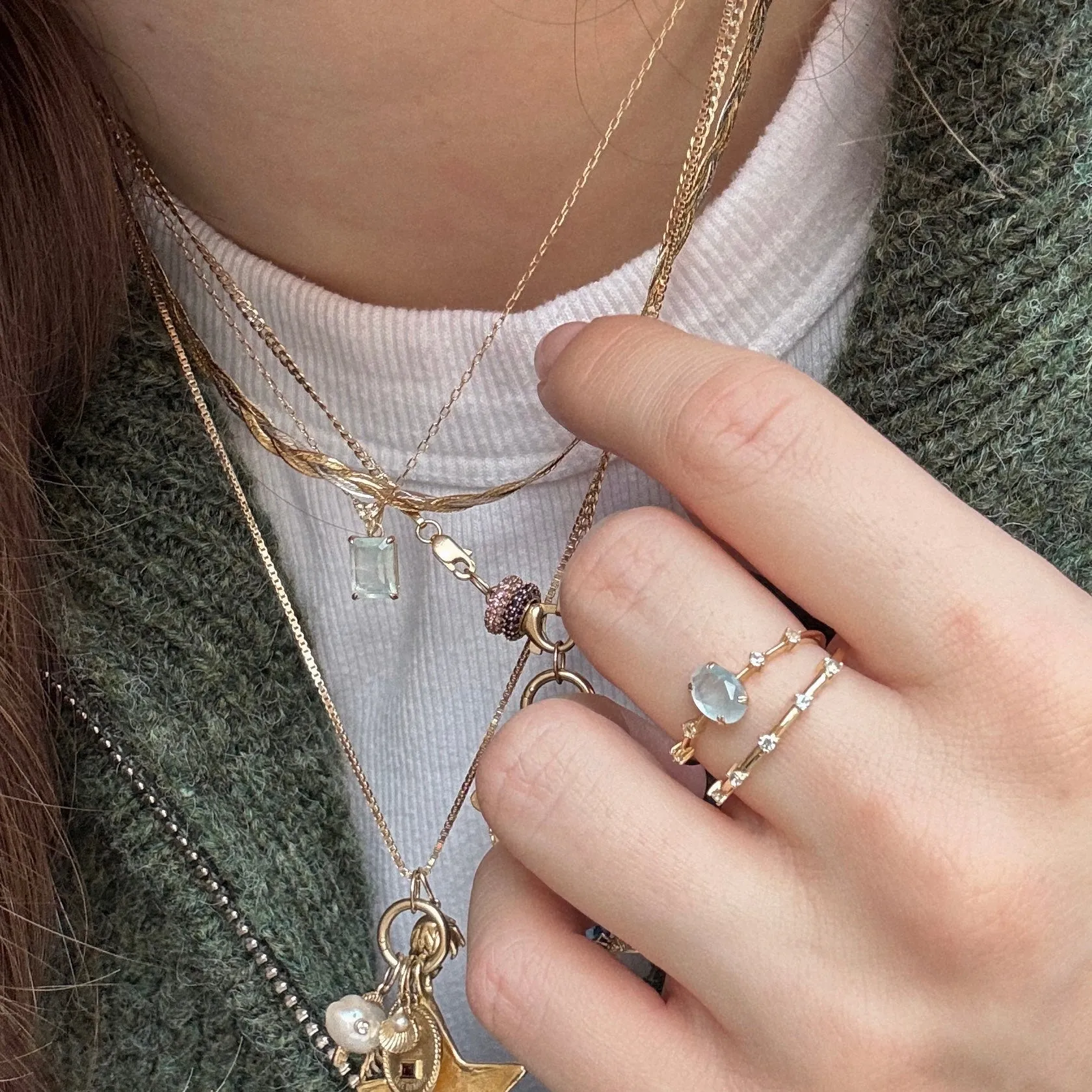 Solid Gold 2025 March Capsule Classic Aquamarine Pendant Necklace