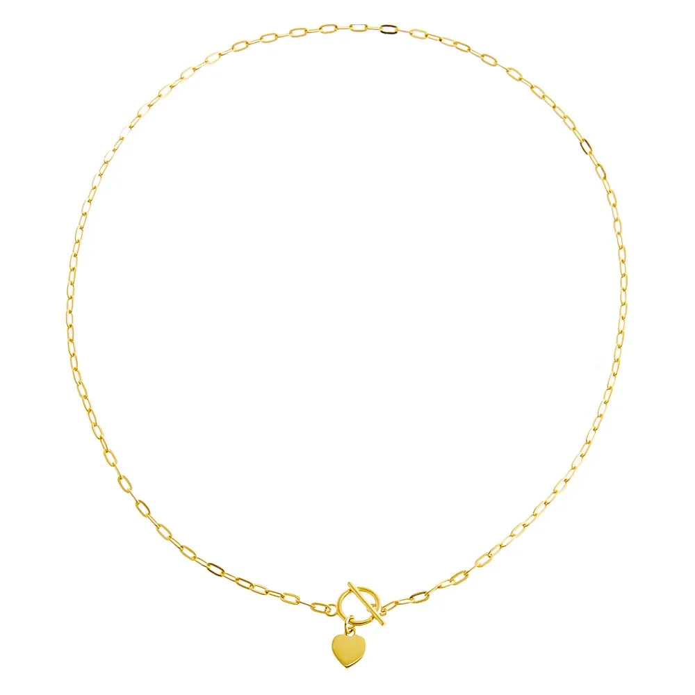 Solid Heart Toggle Necklace