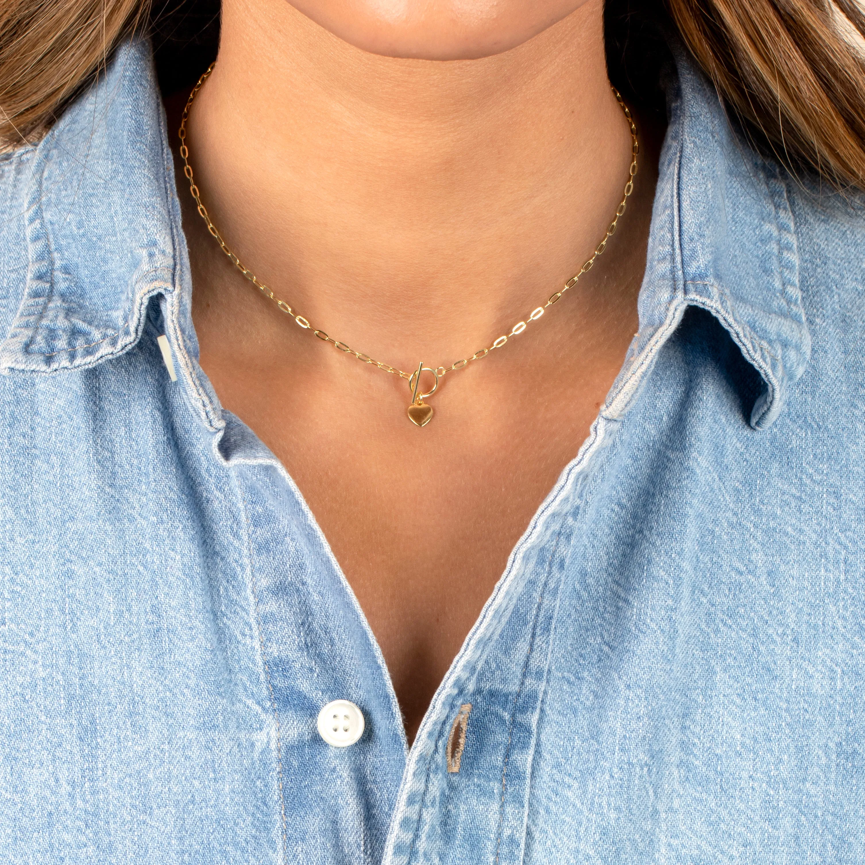 Solid Heart Toggle Necklace