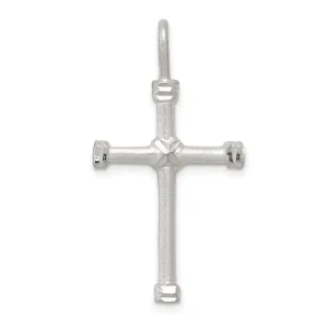 Solid Silver D.C Satin Finish 3-D Cross Pendant
