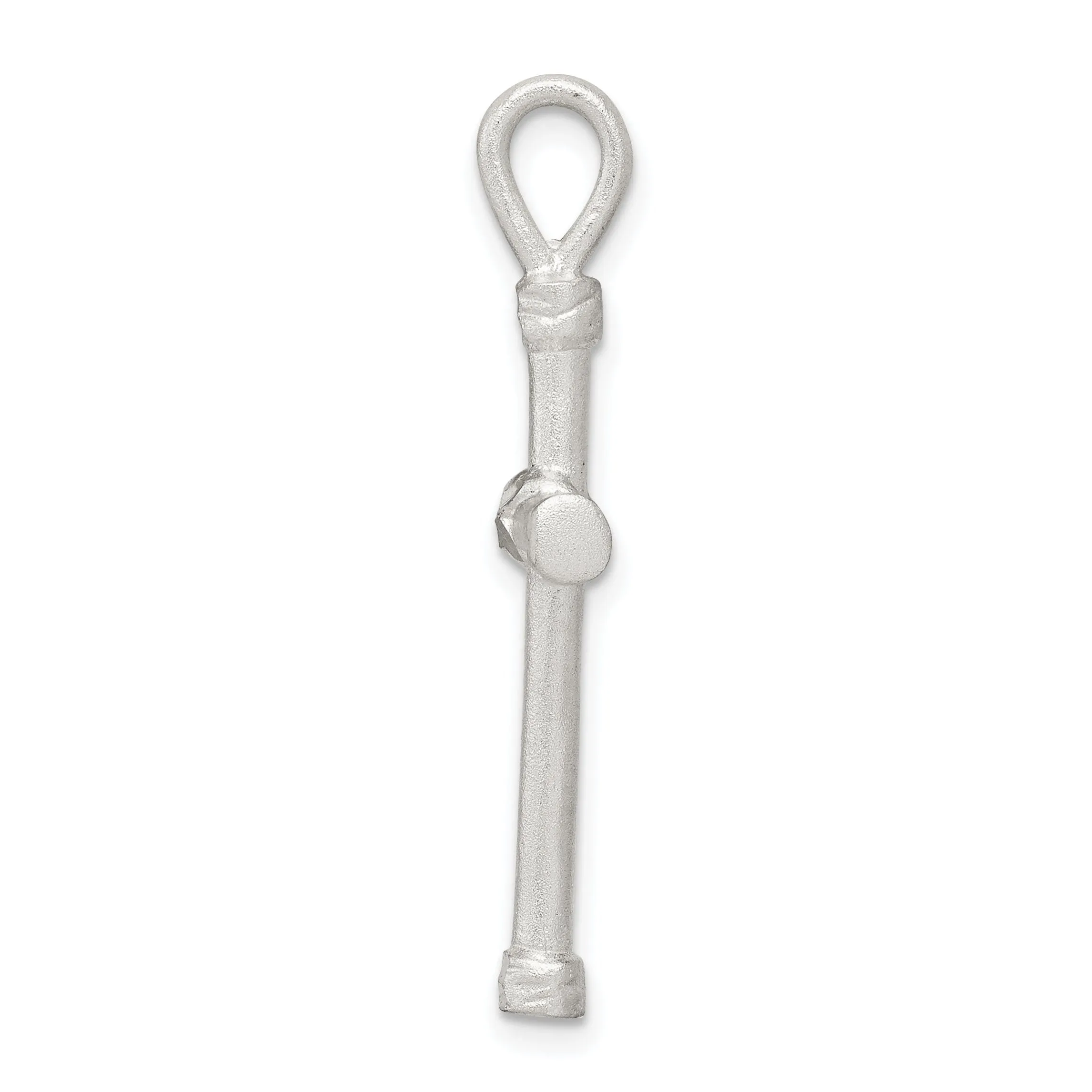 Solid Silver D.C Satin Finish 3-D Cross Pendant
