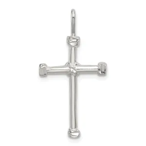 Solid Silver Diamond Cut Finish Cross Pendant
