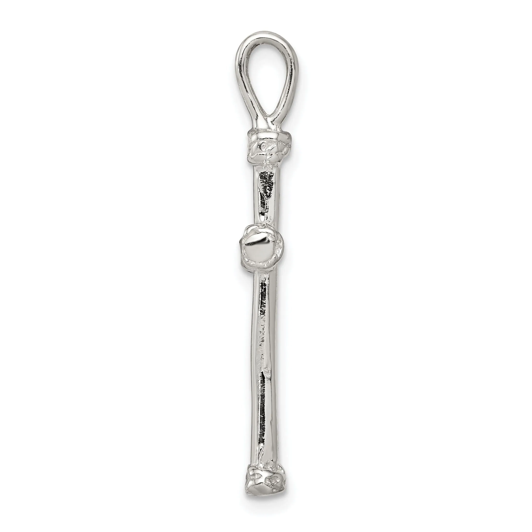 Solid Silver Diamond Cut Finish Cross Pendant