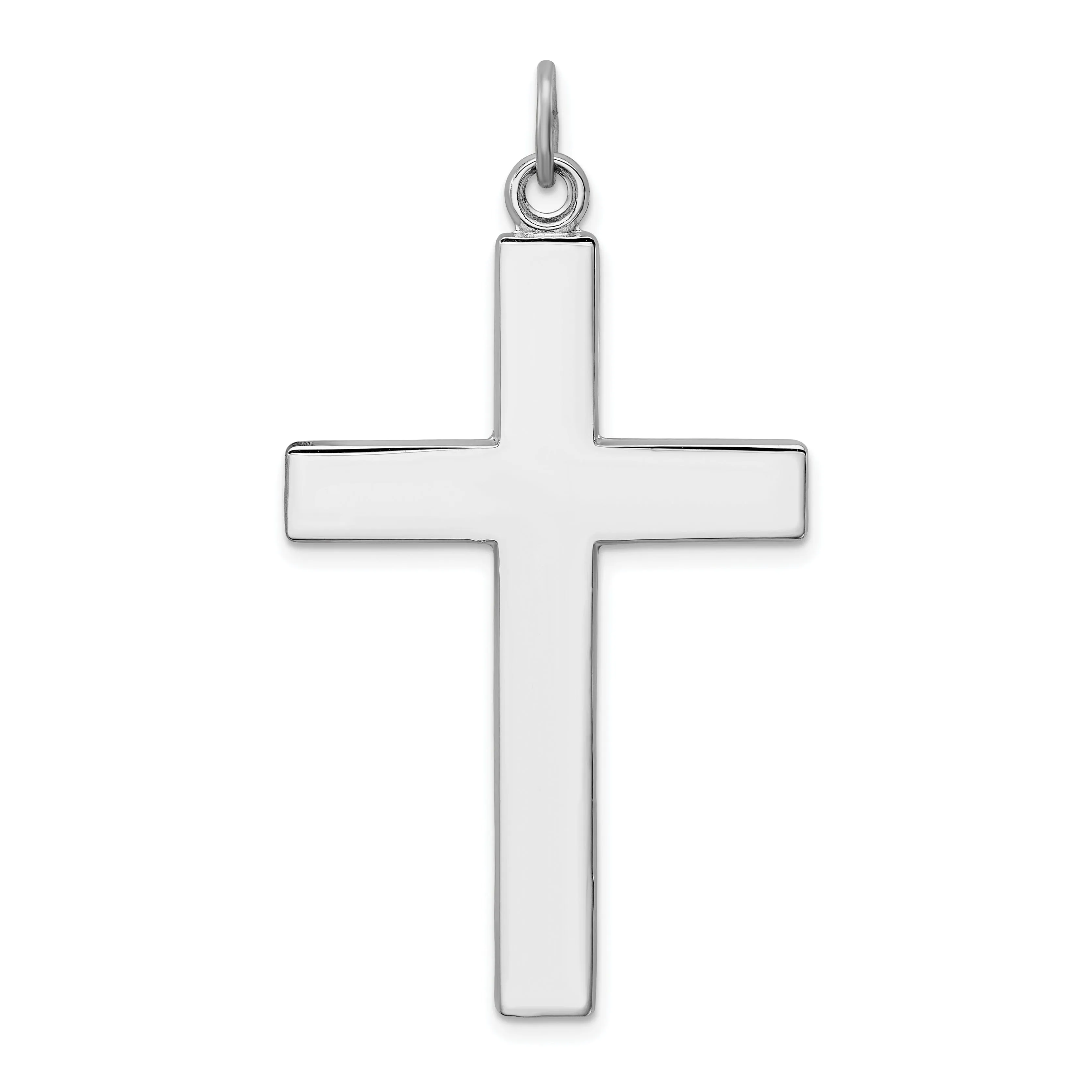Solid Silver Latin Cross Lords Prayer Pendant