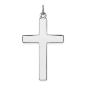 Solid Silver Latin Cross Lords Prayer Pendant