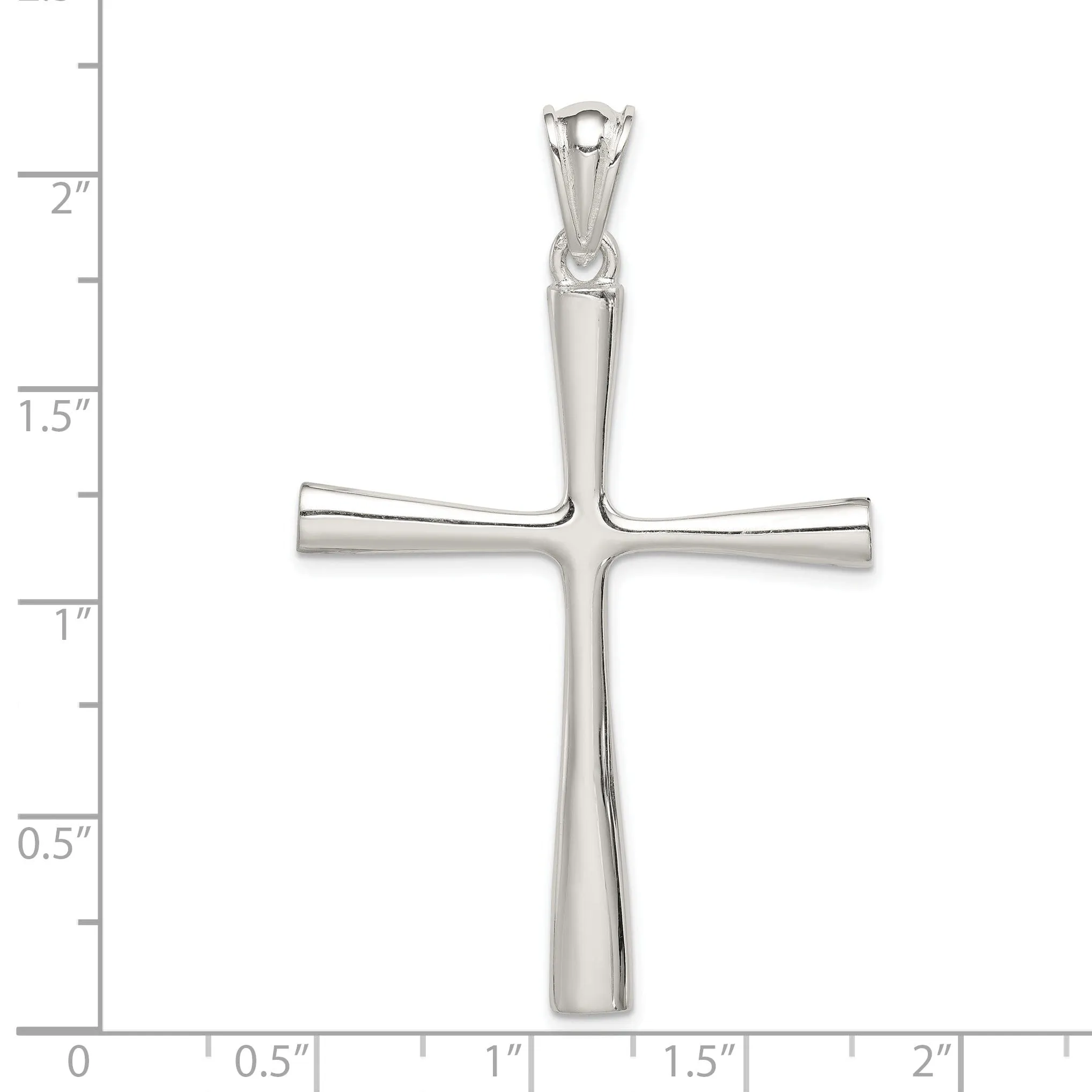 Solid Sterling Silver 3-D Latin Cross Pendant