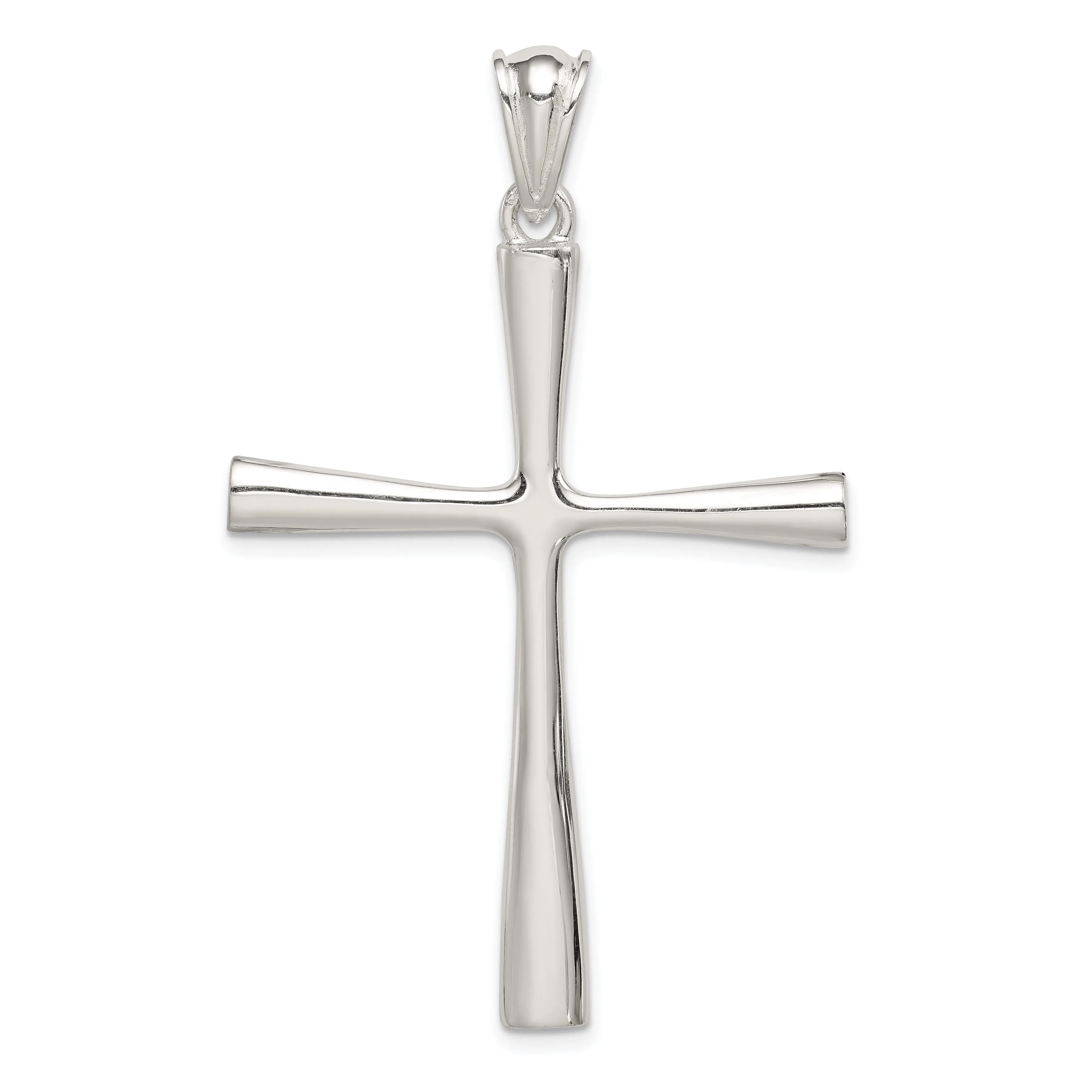 Solid Sterling Silver 3-D Latin Cross Pendant