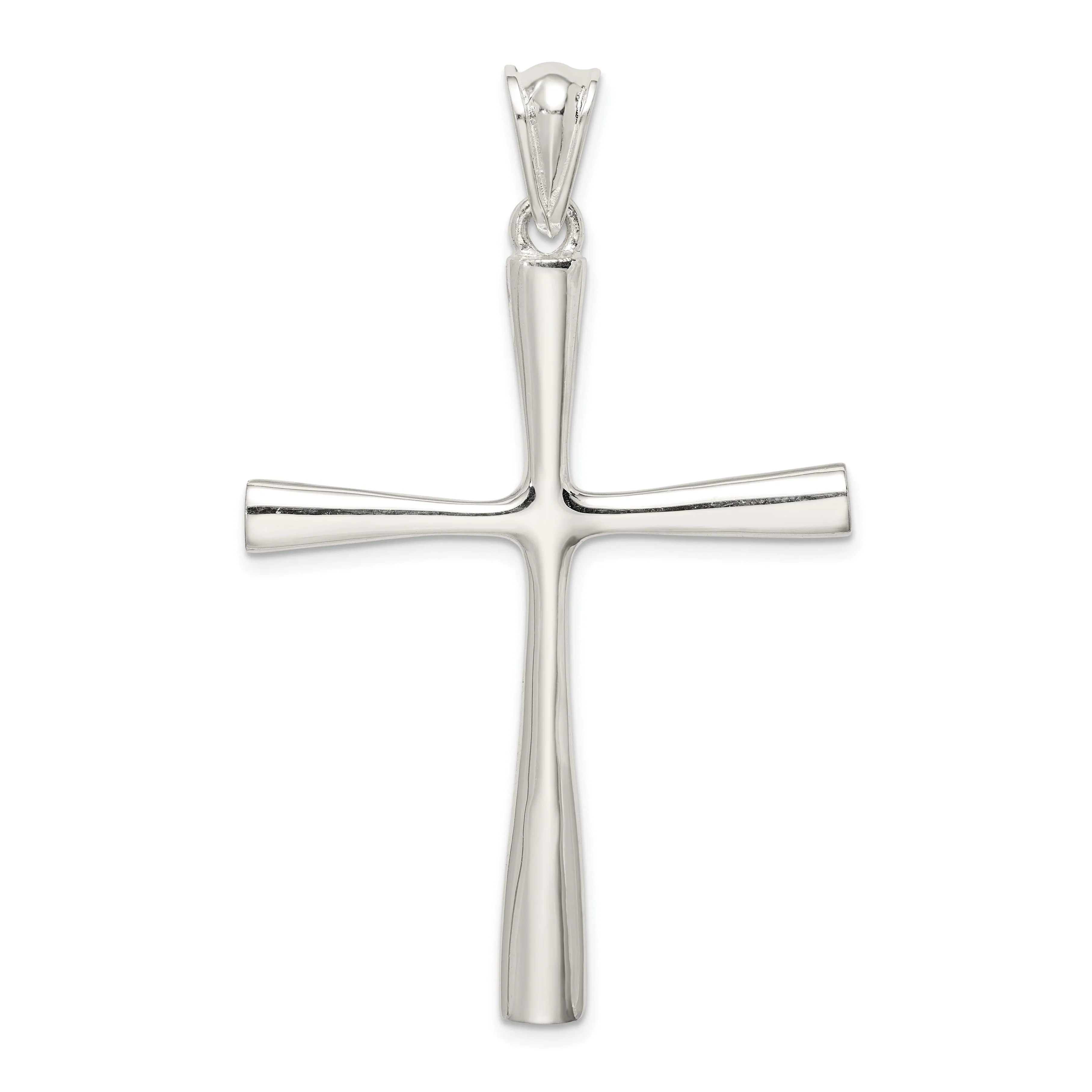 Solid Sterling Silver 3-D Latin Cross Pendant