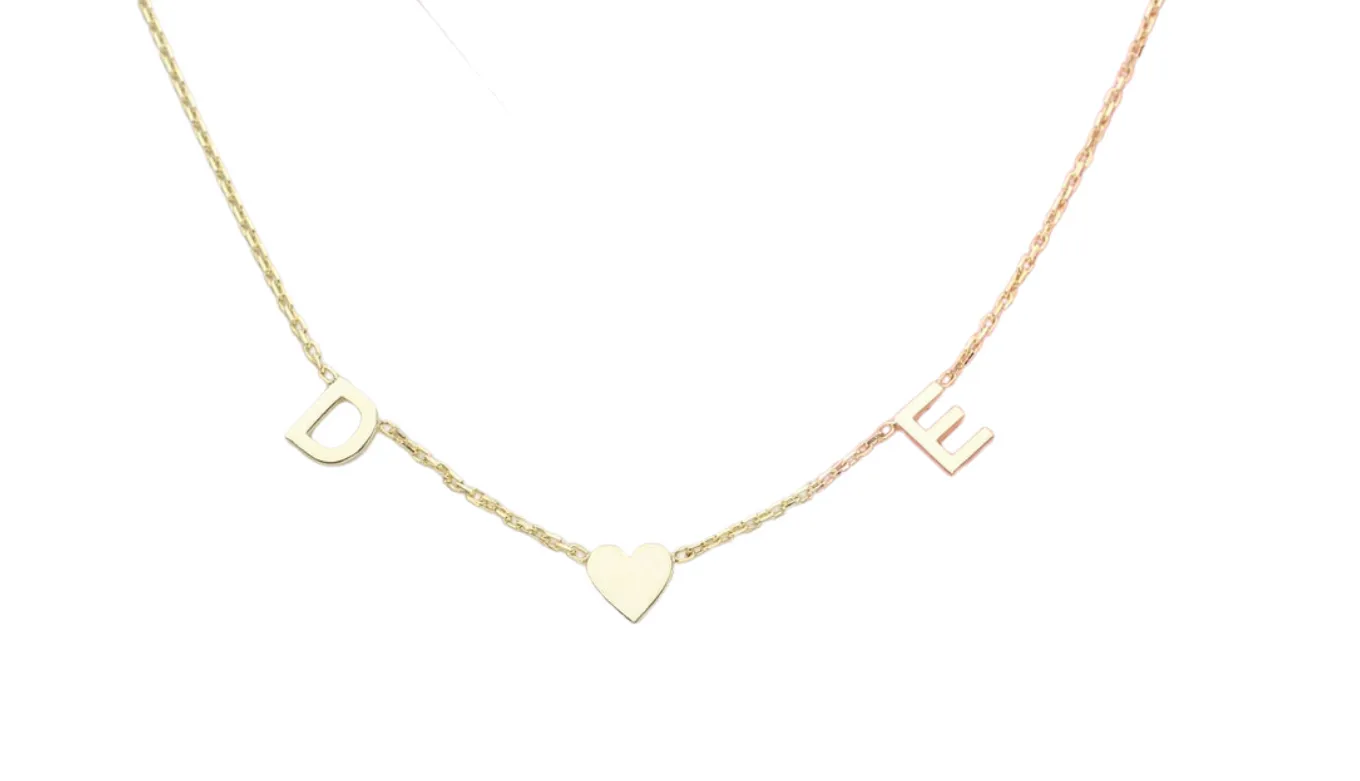 Spaced Initial Heart Necklace