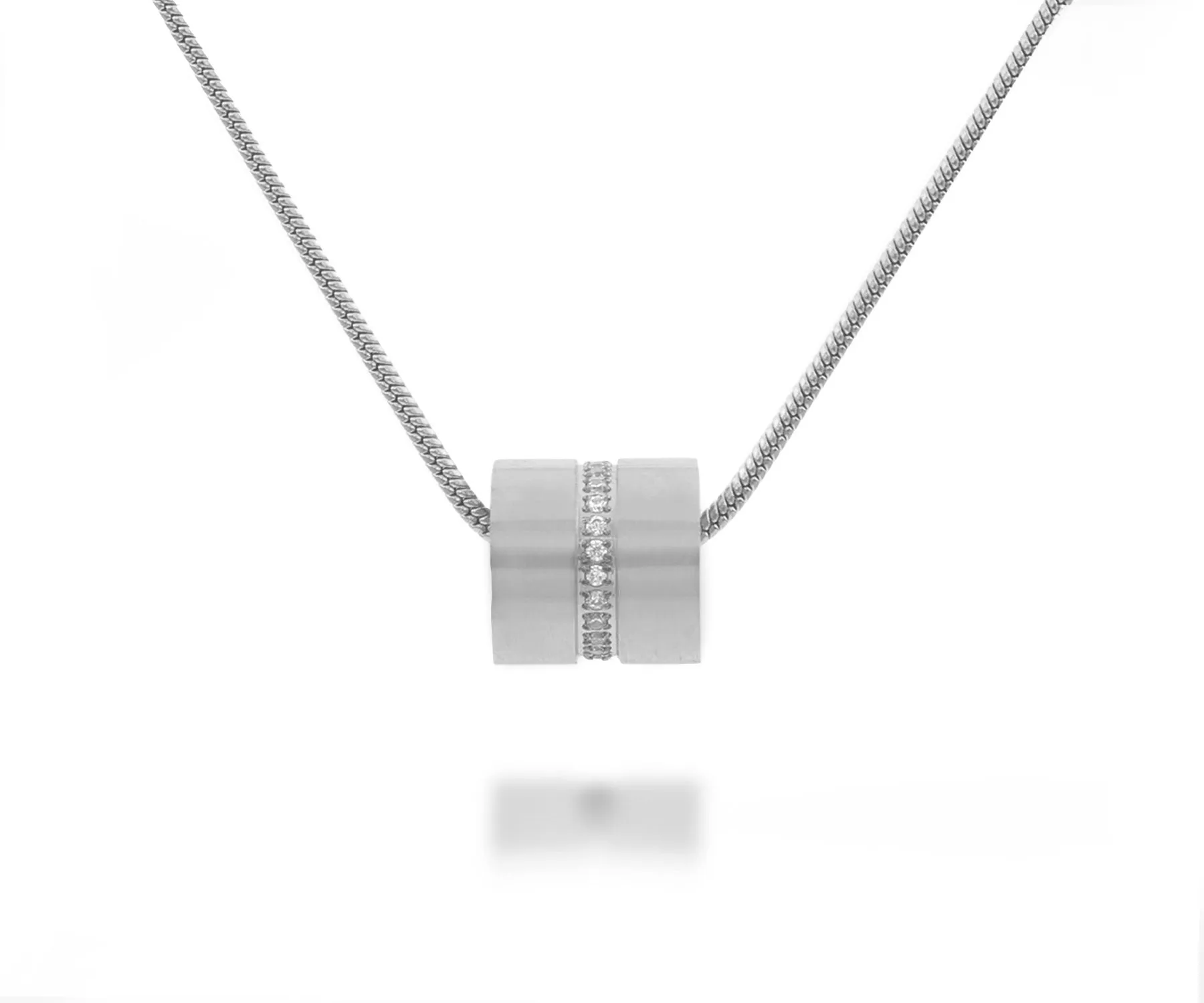 Sparkling Barrel Stainless Steel Necklace