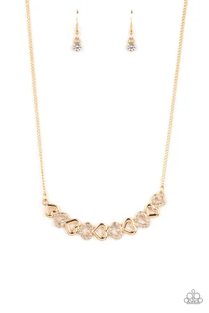 Sparkly Suitor - Gold (Heart) Necklace