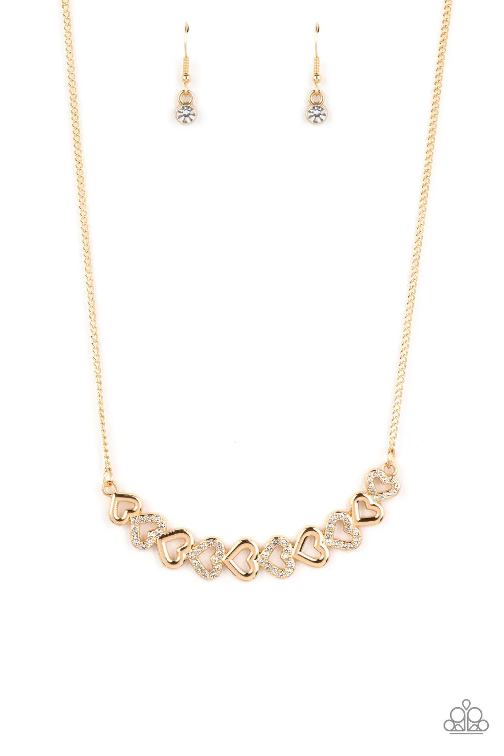 Sparkly Suitor - Gold (Heart) Necklace
