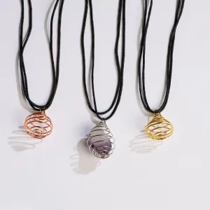 Spiral Cord Pendant Necklace - Choose Your Color!