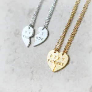 Split Heart Best Friends Necklaces, Set of 2 necklaces