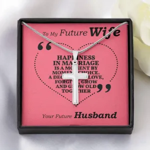 Stainless Steel Cross Necklace, For Girlfriend, Wife, Christmas, Birthday, Valentine's Day, Anniversary, Custom Message Card