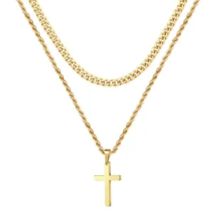 Stainless Steel Cross Pendant Necklace for Men