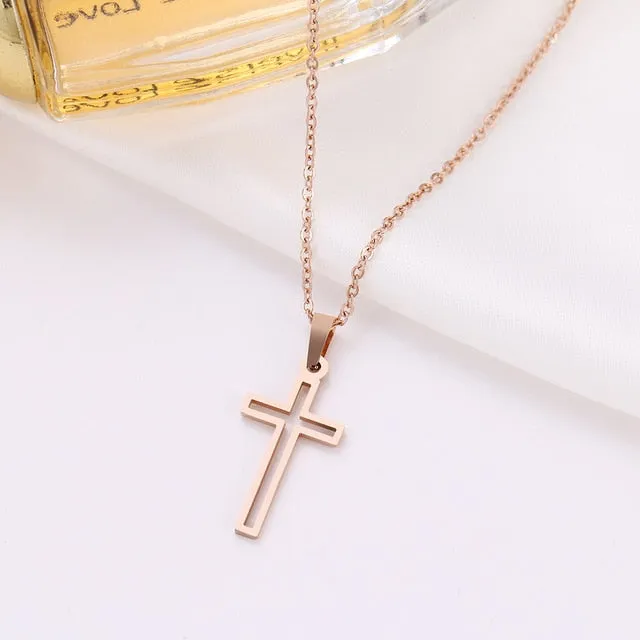 Stainless Steel Necklace For Women Chain Cross Necklace