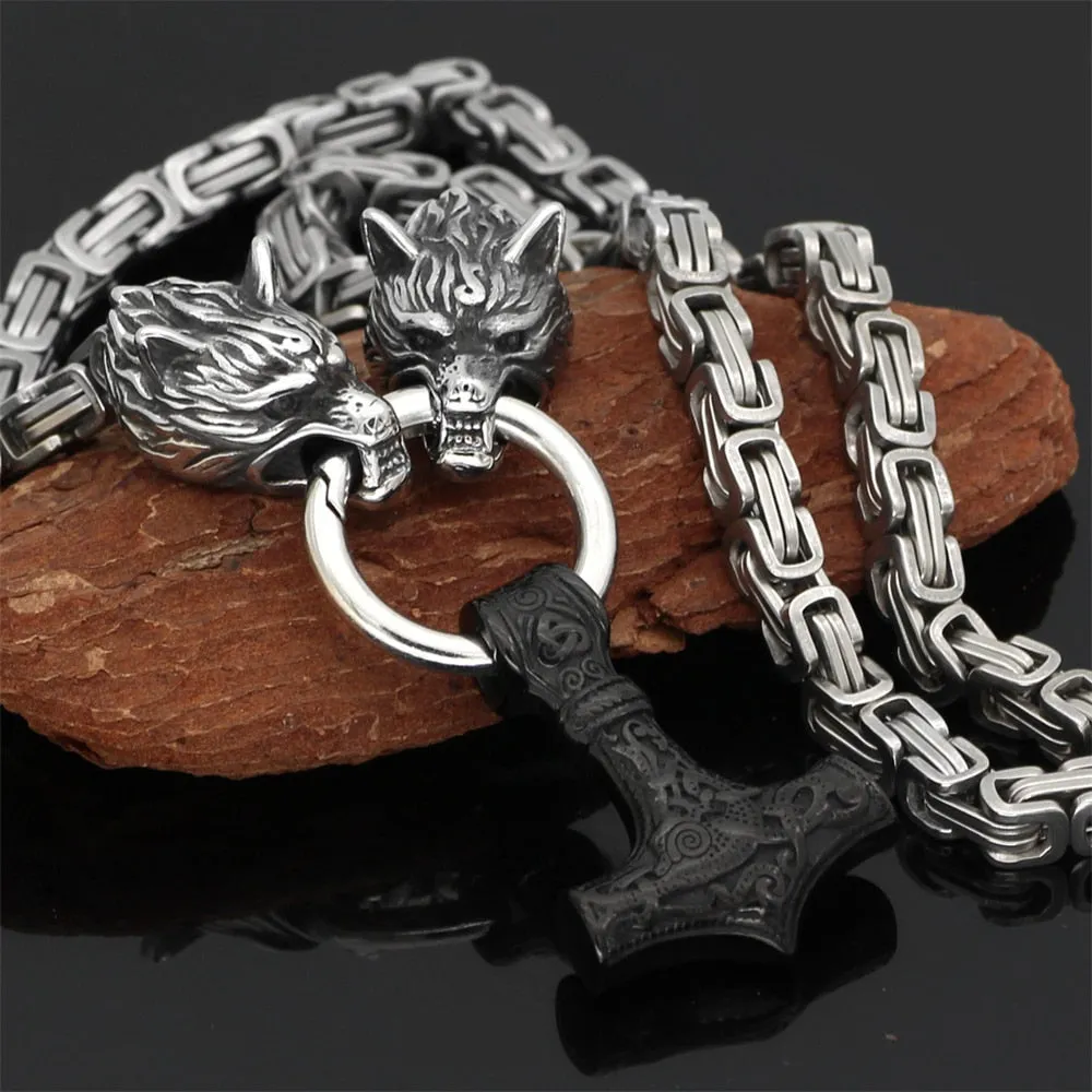 Stainless Steel Vintage Wolf Head  Pendant For Men