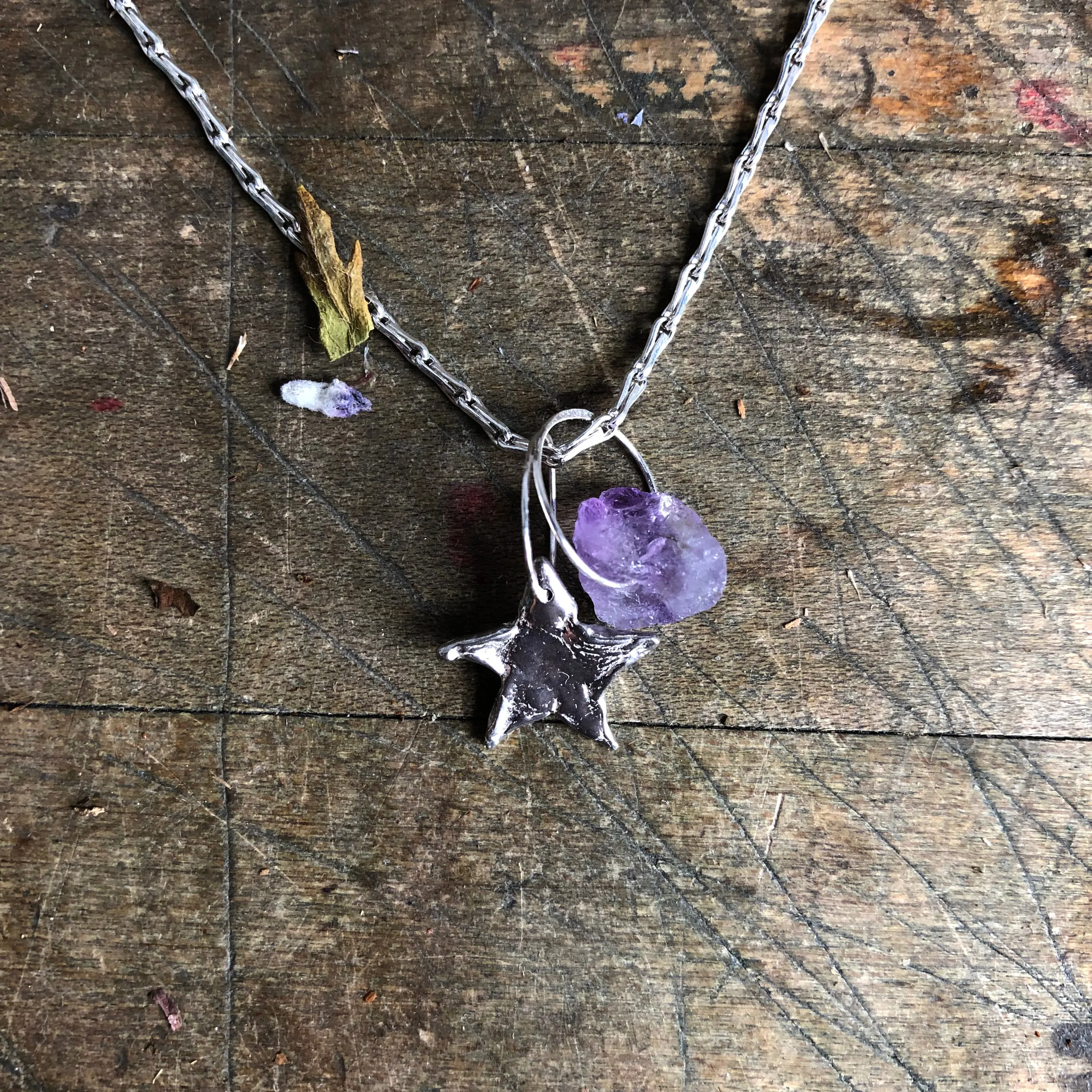 Star Birthstone Charm Necklace