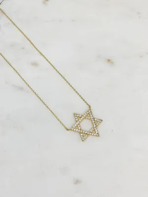 Star of David Cubic Zirconia Pendant Necklaces