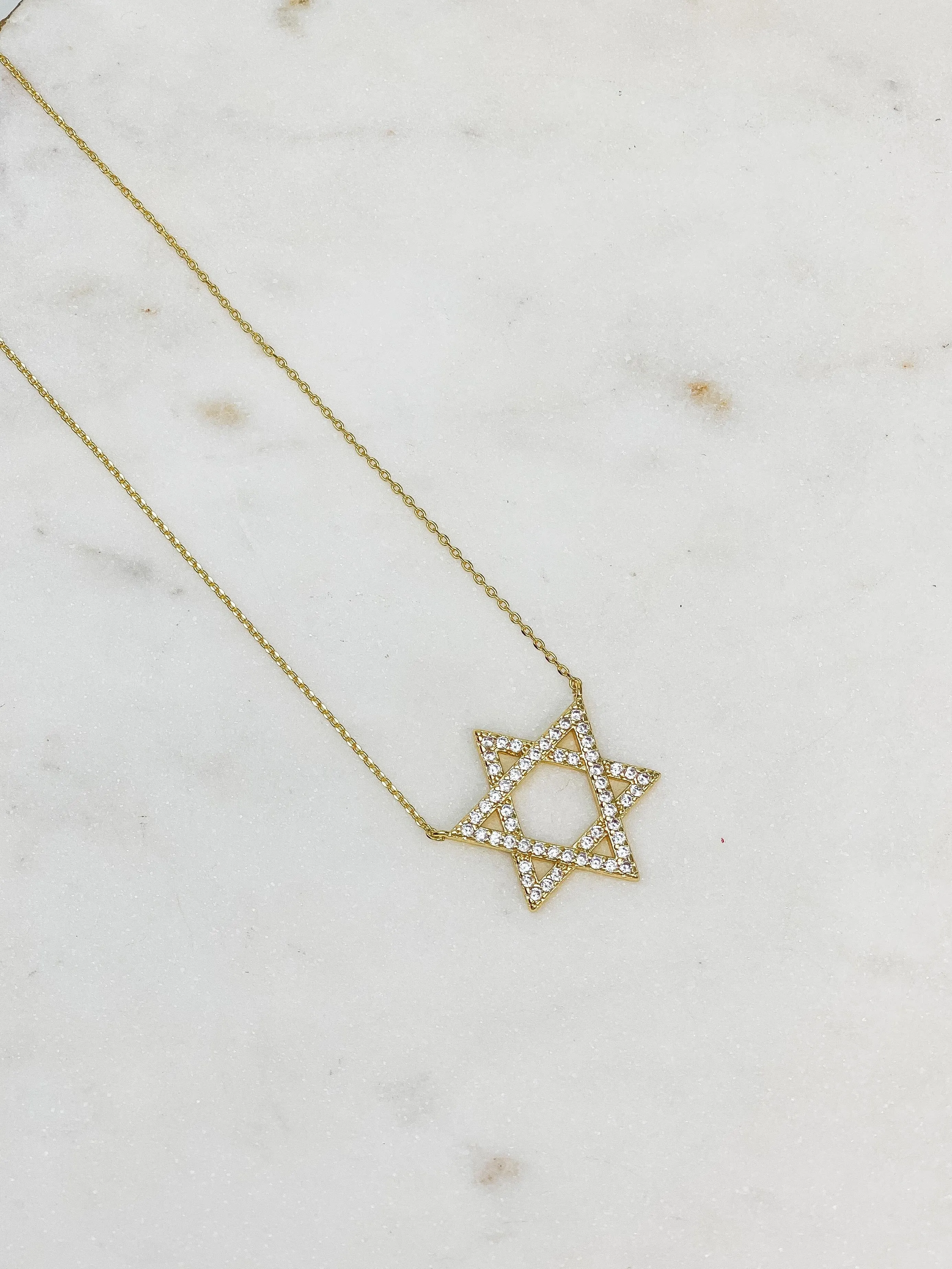 Star of David Cubic Zirconia Pendant Necklaces