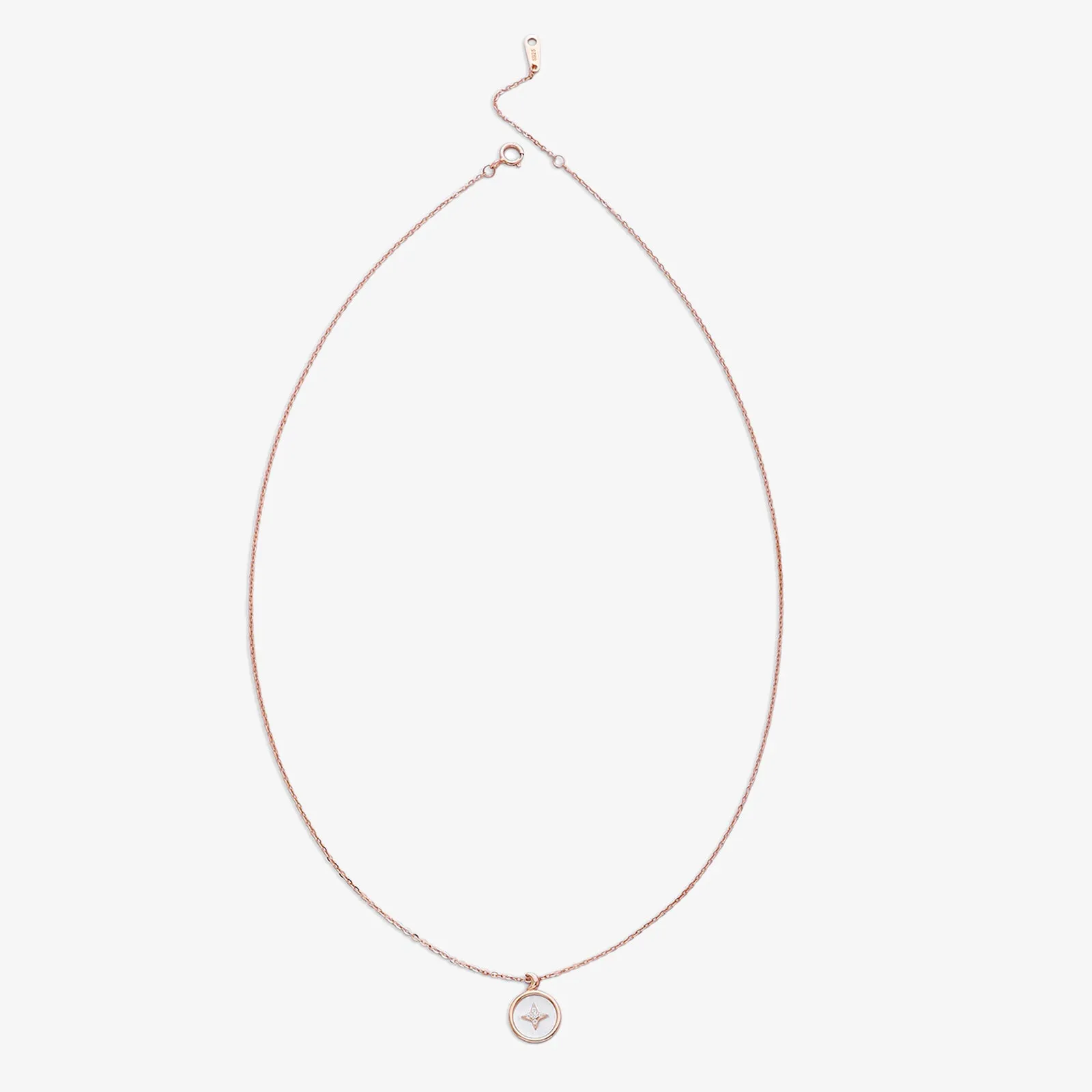 Star Pendant Necklace for Women – 925 Sterling Silver Rose Gold Plated