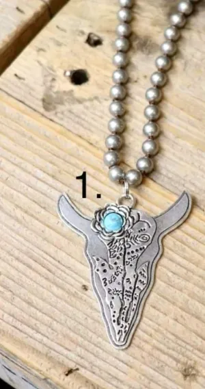 Steer Head Necklace