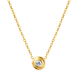 Step Bezel Solitaire Necklace