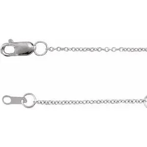 Sterling Silver 1 mm Solid Cable 16-18" Chain