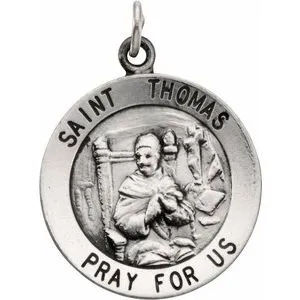 Sterling Silver 18 mm Round St. Thomas Medal