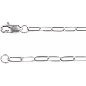 Sterling Silver 2.1 mm Paperclip-Style 18" Chain