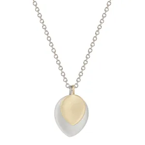 Sterling Silver & 10K Gold Large Double Lotus Petal Pendant