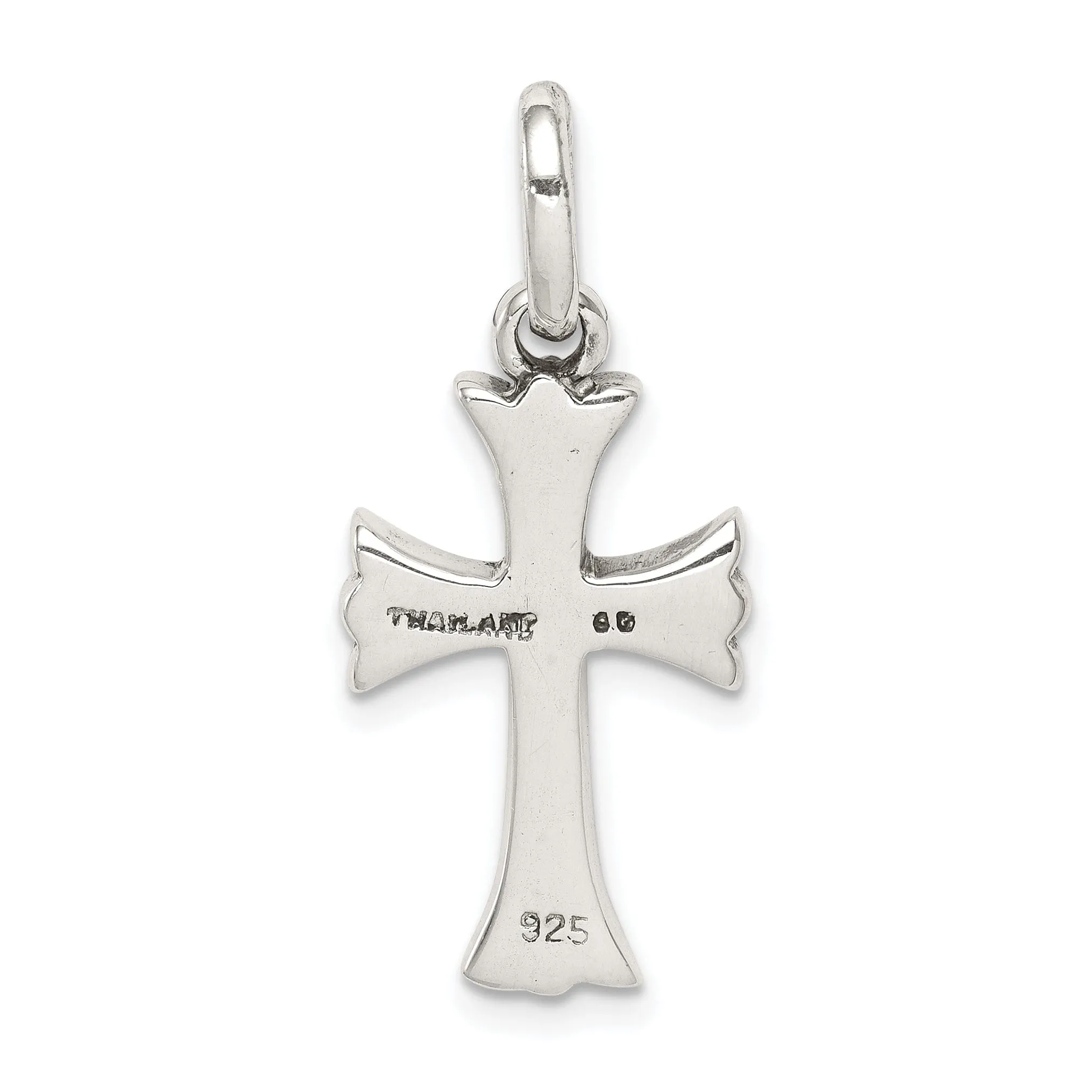 Sterling Silver Antiqued Finish Cross Pendant