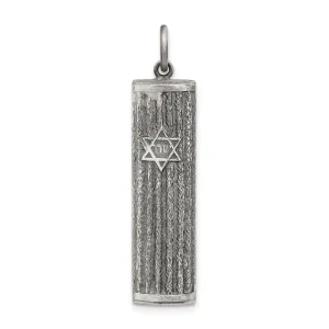 Sterling Silver Antiqued Mezuzah Pendant