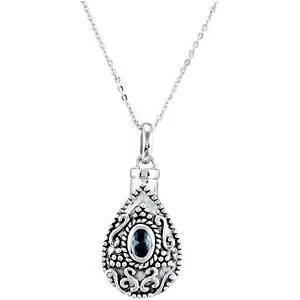 Sterling Silver Birthstone Tear Ash Holder Necklace